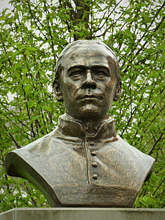bust, adolph kolping, head, statue, sculpture, art, face, patina HD wallpaper