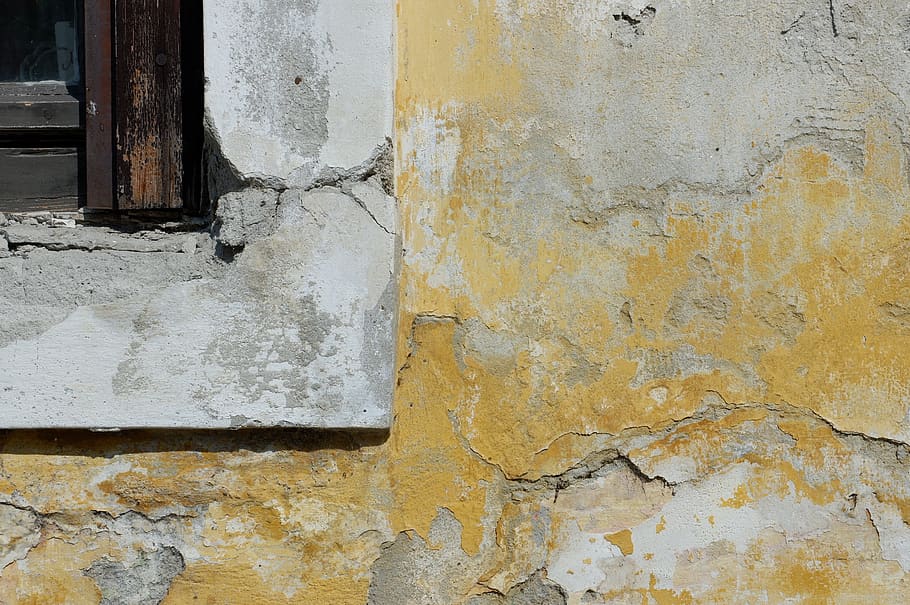 hungary, szentendre, building, window, yellow, ocher, plaster, HD wallpaper