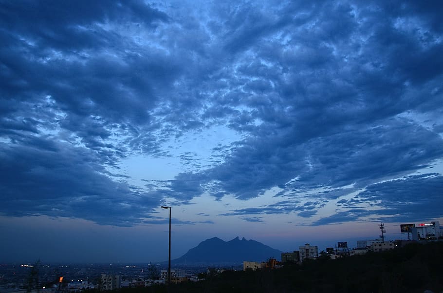 monterrey, clouds, sky, blue, nature, landscape, sunset, mexico HD wallpaper