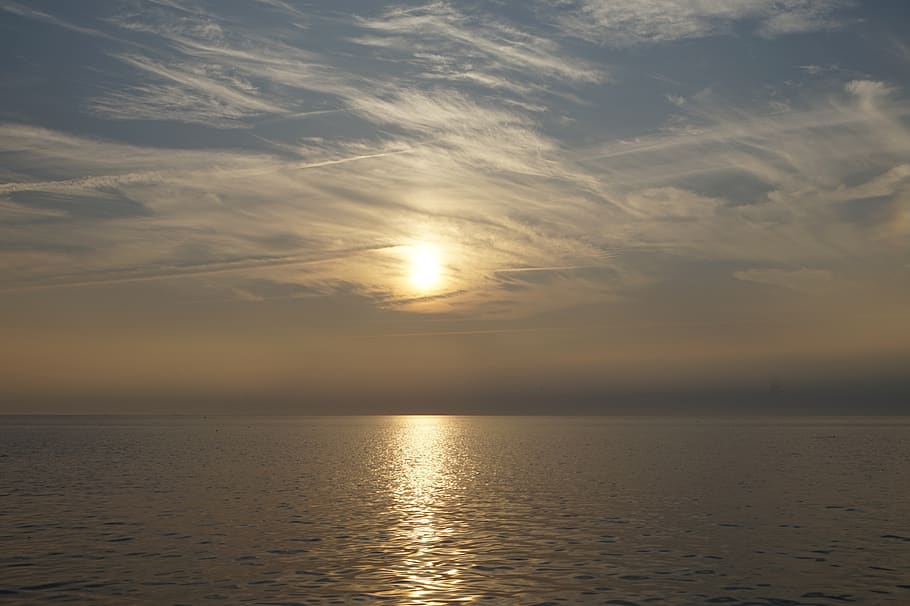 sunset, dawn, nature, waters, scenics - nature, sky, tranquility HD wallpaper