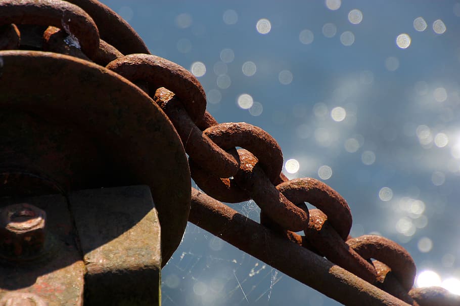 chain, rusty, metal, old, steel, link, metallic, security, strength HD wallpaper