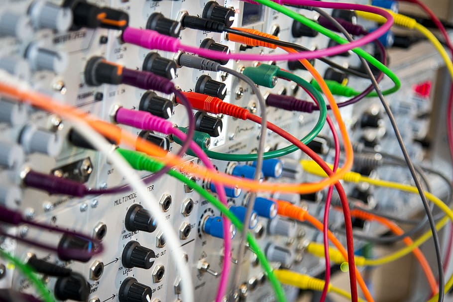 DIY Electrical Board at Craft Lake City, gray electronic devices with assorted-color cables HD wallpaper