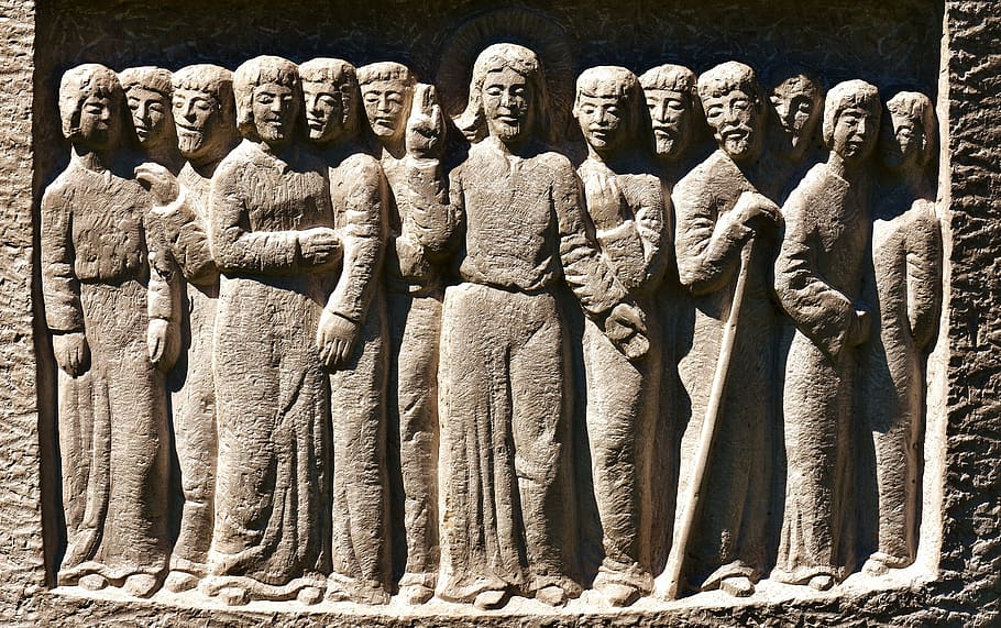 Jesus and Apostles statue, image, twelve apostles, holy, disciples, HD wallpaper