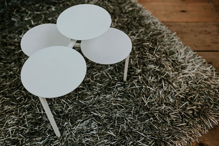 Various designer chairs and tables on an exhibition, art, installation HD wallpaper