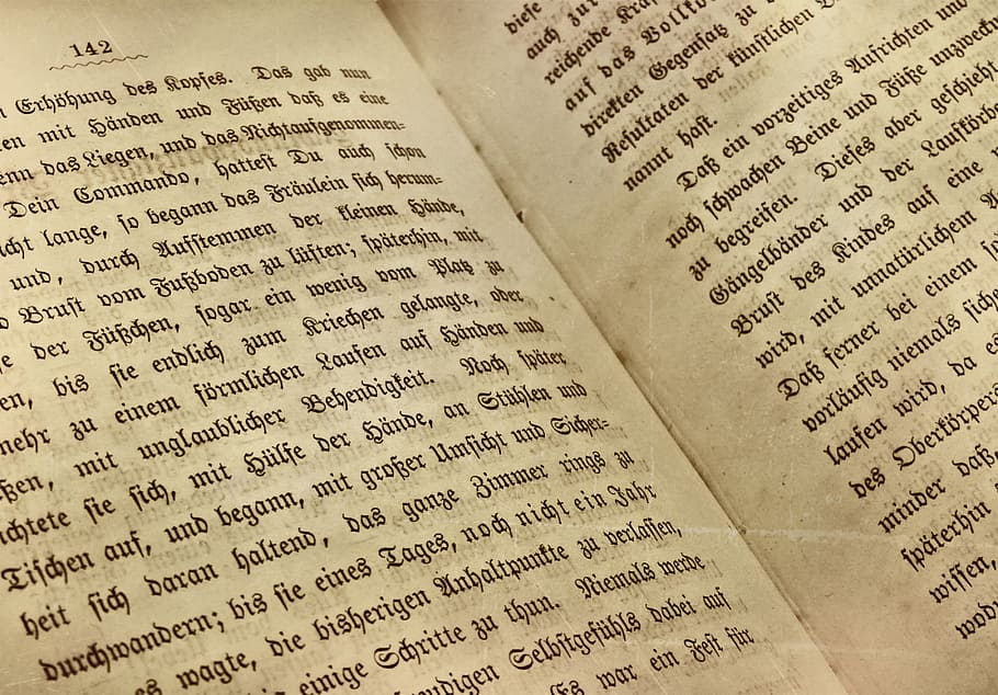 142 book page, old german, font, read, old book, text, paper