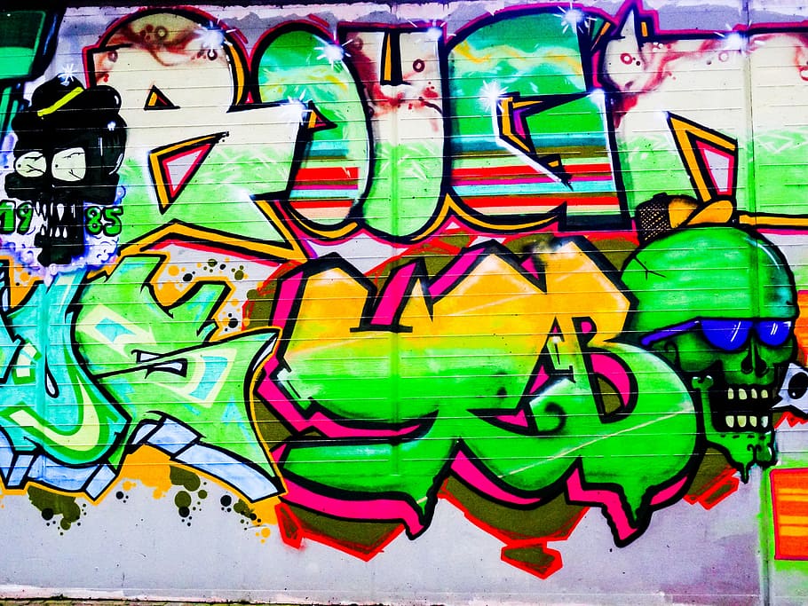 Graffiti, Letters, Font, Text, skull and crossbones, sunglasses HD wallpaper