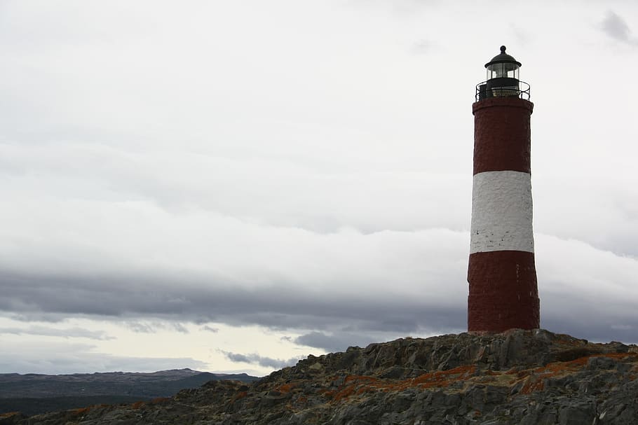 lighthouse, argentina, view, sea, ocean, water, landscape, light house HD wallpaper