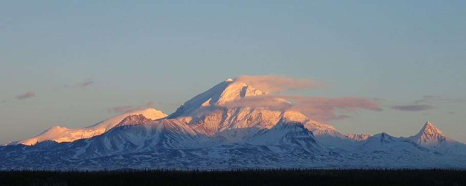 mountain covered with snow, landscape, scenic, wrangell mountains HD wallpaper