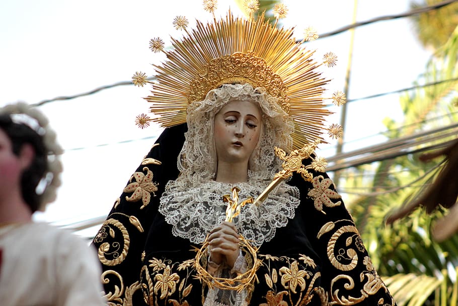 Procession, virgin santo domingo guatemala, holy week in guatemala, HD wallpaper