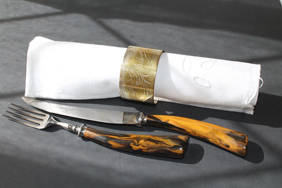 cutlery, table setting, sterling silver, napkin, white, knife HD wallpaper