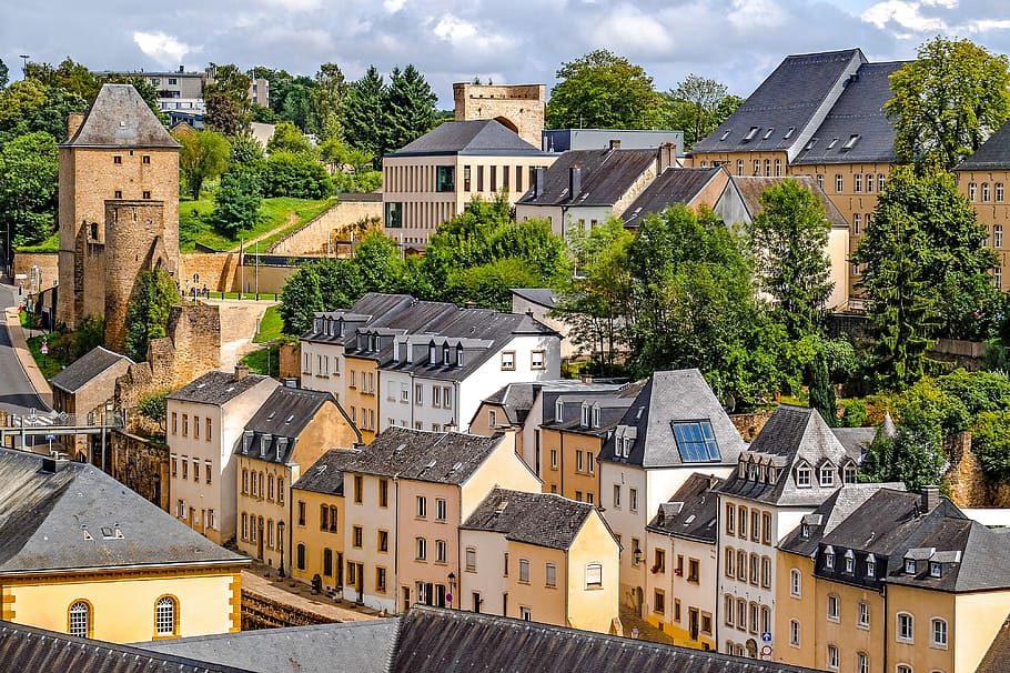 brown houses during daytime, luxembourg, city, landscape, cityscape, HD wallpaper