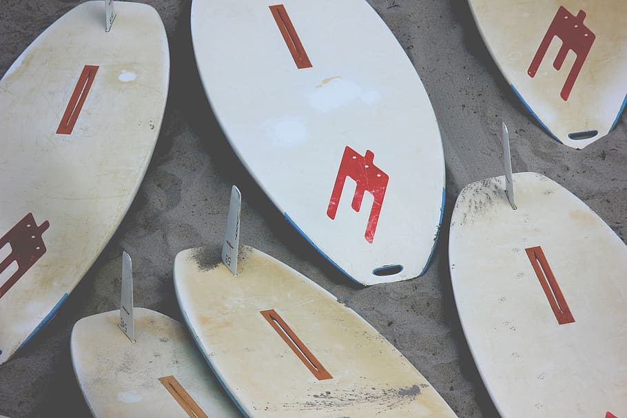 surfboards, sand, beach, vacation, summer, surfing, sport, water HD wallpaper