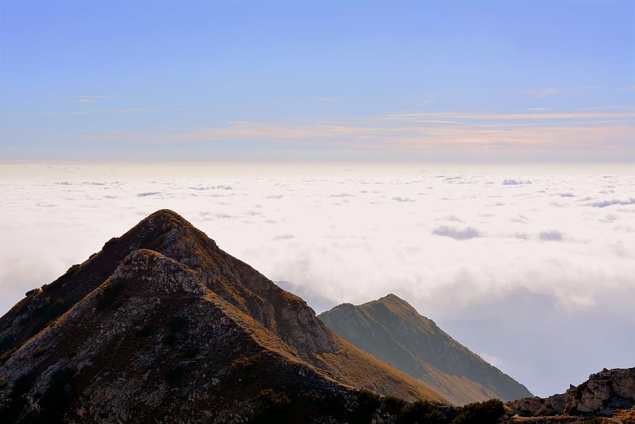 mountains, clouds, sky, landscape, tops, italy, carega, outdoors HD wallpaper