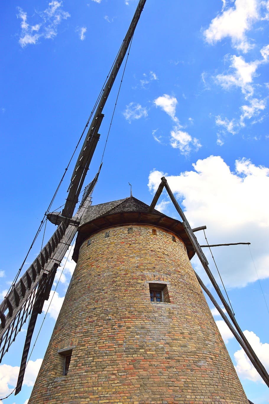sky, mill, windmill, light, mood, landscape, grinding of, clouds HD wallpaper