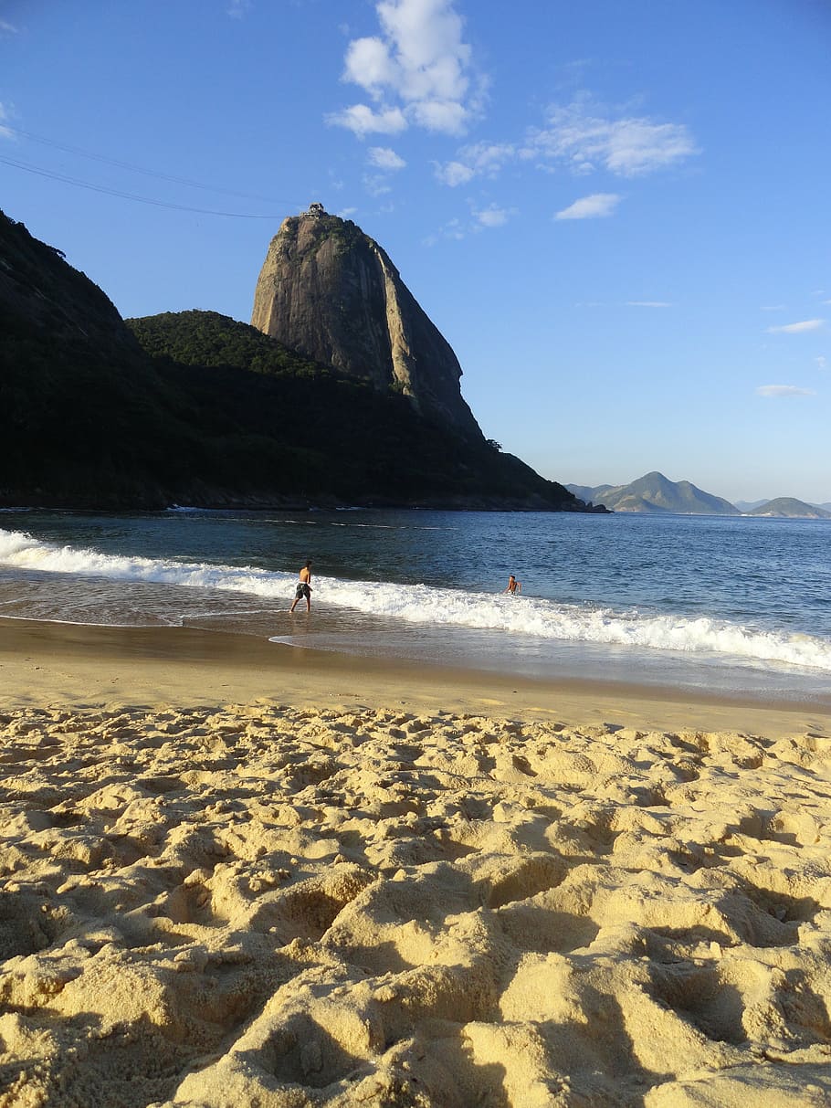 sugar loaf pão de açúcar, red beach, urca, rio de janeiro, HD wallpaper