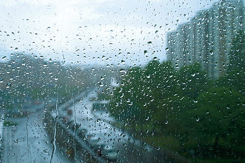 rain, window, drop, glass, weather, wet, home, light, water HD wallpaper