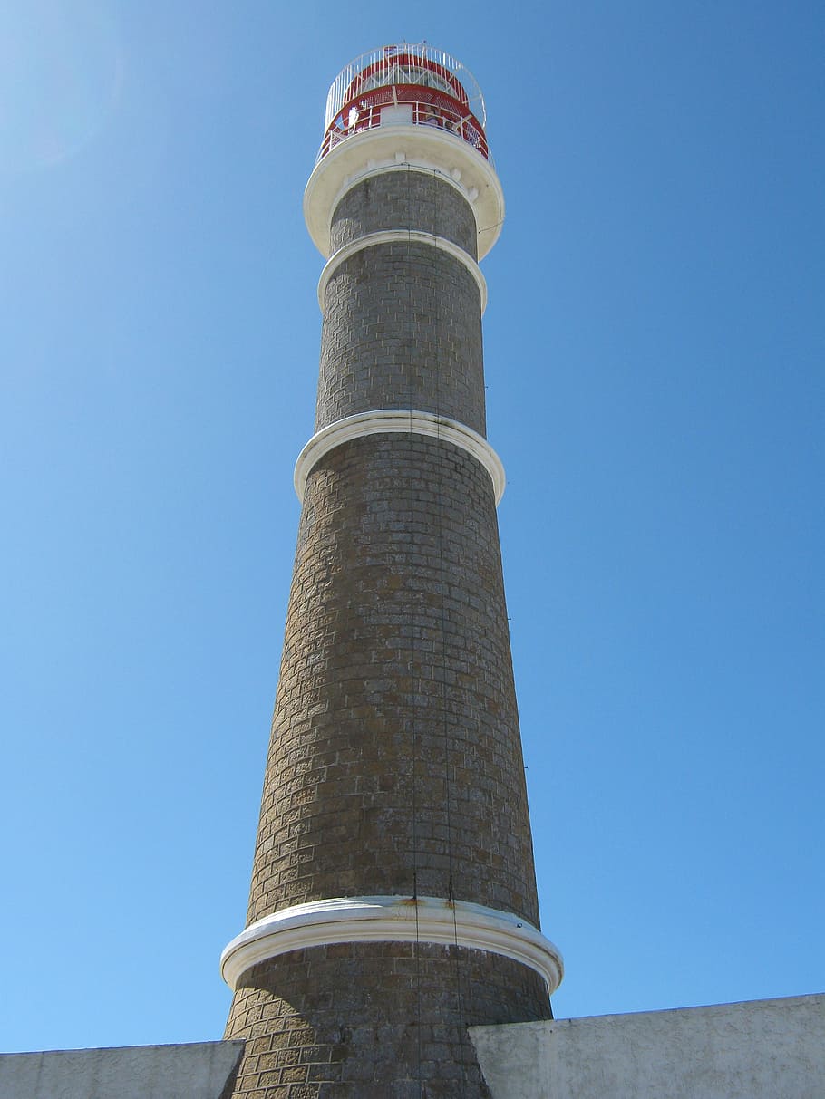 lighthouse, beach, sea, costa, summer, holiday, sky, architecture HD wallpaper