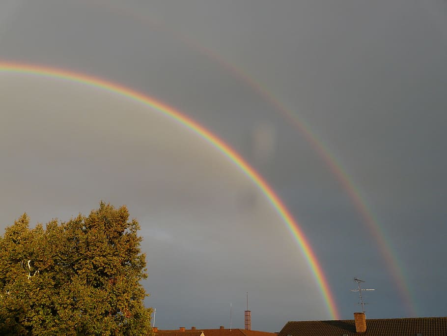 Double Rainbow, Secondary Rainbow, mirroring, refraction, two