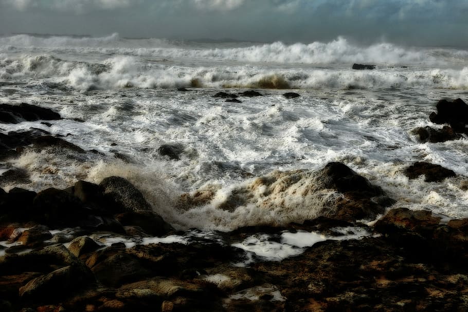 Sea, Bravo, Waves, Tempest, no people, nature, day, outdoors HD wallpaper