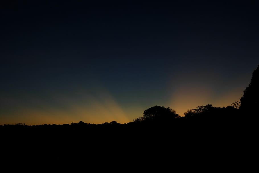 Sunset, Guyana, Nature, Sky, silhouette, dark, tranquil scene HD wallpaper
