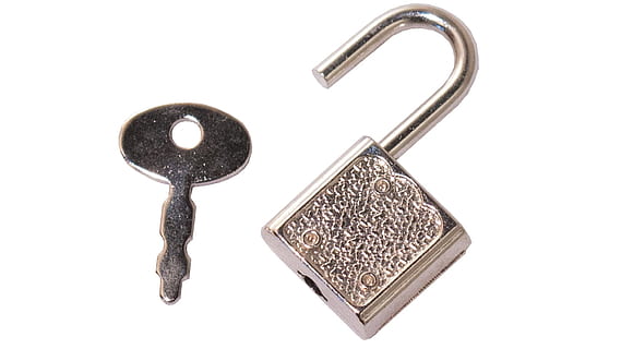 chrome padlock with key, diary lock, the small object, metal HD wallpaper