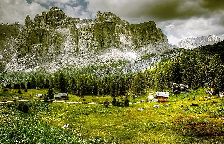 mountain photo, dolomites, mountains, south tyrol, alpine, italy, HD wallpaper