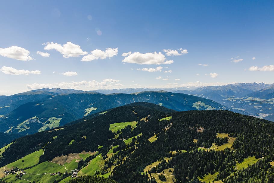 nature, mountain, green, clouds, sky, scenics - nature, beauty in nature HD wallpaper