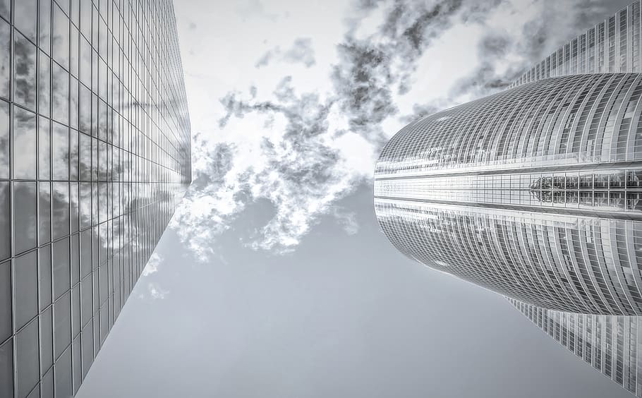 skyscraper, skyscrapers, reflection, architecture, modern, lights HD wallpaper
