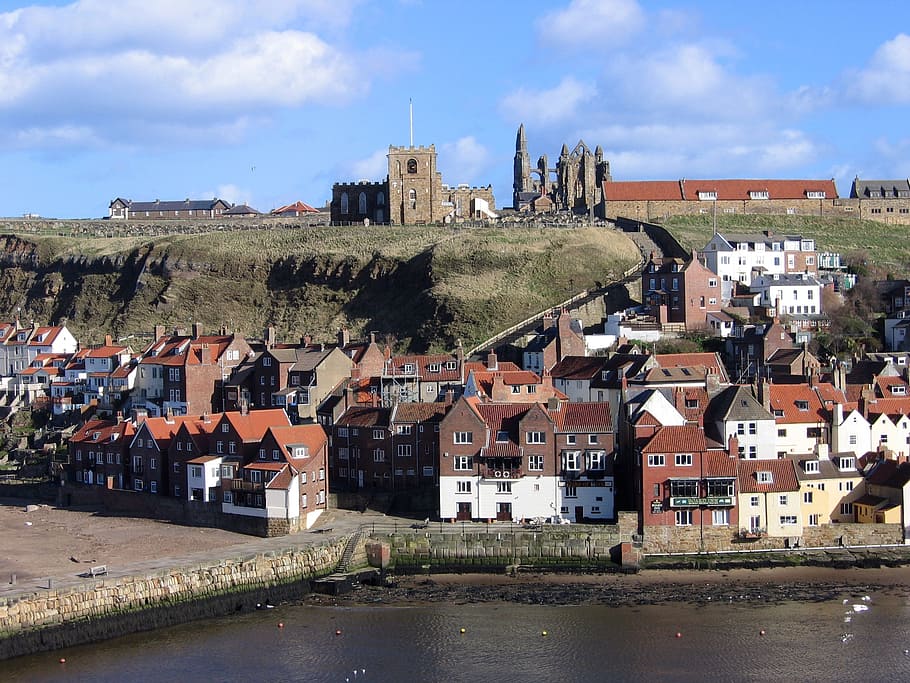 whitby, abbey, landmark, architecture, building exterior, built structure HD wallpaper