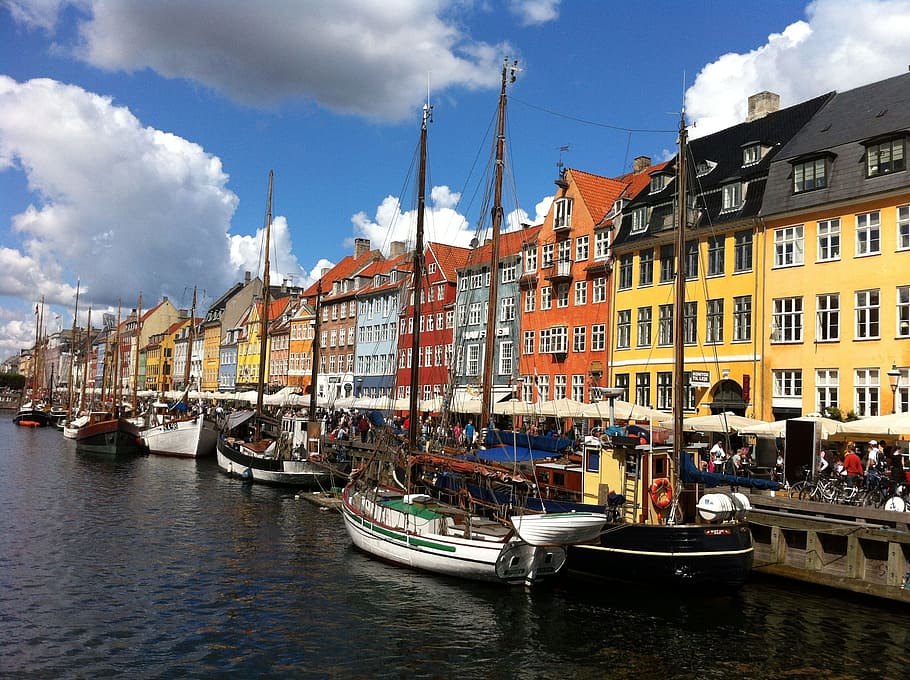 Nyhavn in Copenhagen Denmark, city, scandinavian, tourism, town