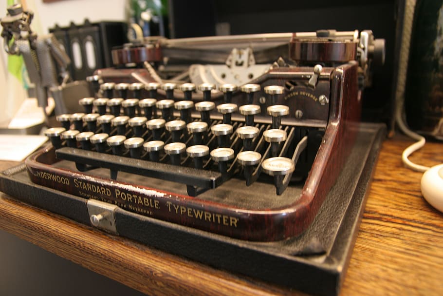 typewriter, historically, keys, old, keyboard, office, unfashionable HD wallpaper