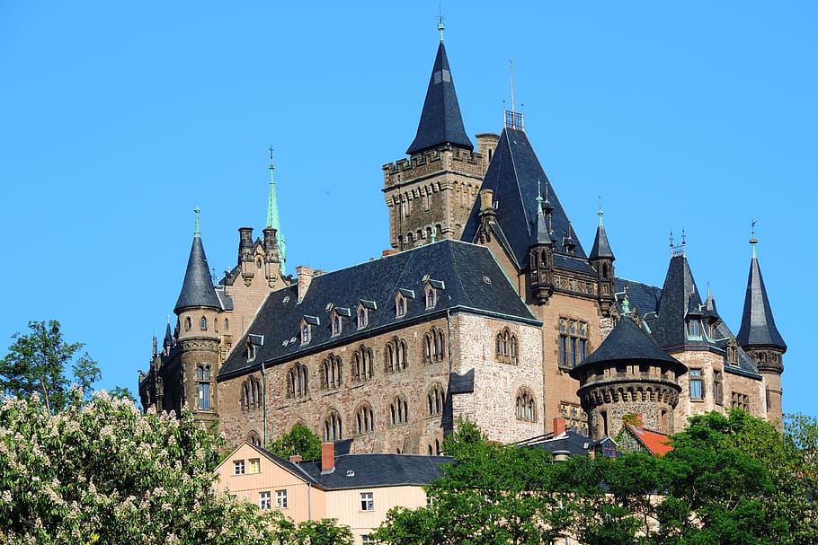 HD Wallpaper: Wernigerode, Castle, Building Exterior, Built Structure ...