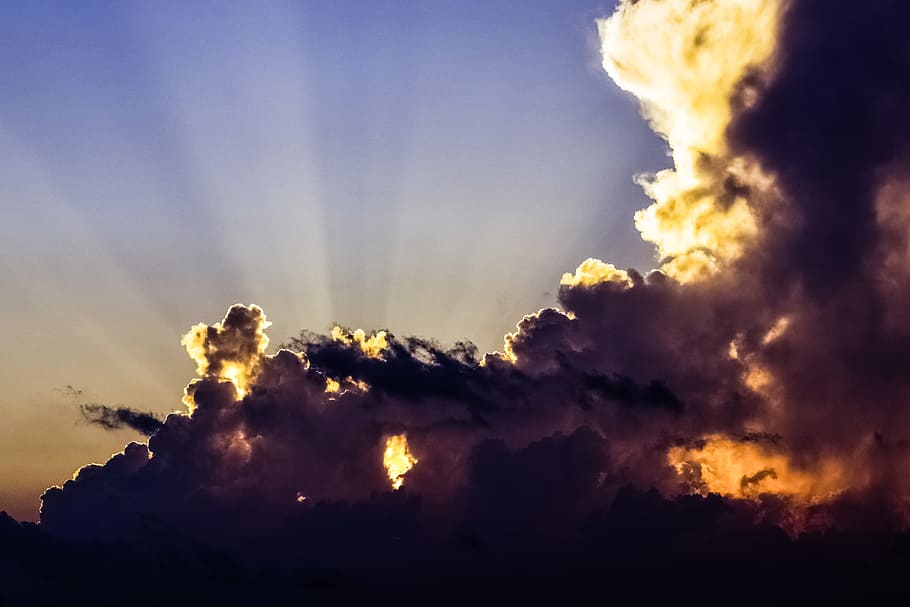 sky, clouds, sunset, afternoon, cloudy, autumn, dark, hell HD wallpaper
