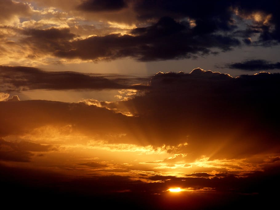 sunset photo, east, sky, twilight, cloud, red, blue, cloud - sky HD wallpaper