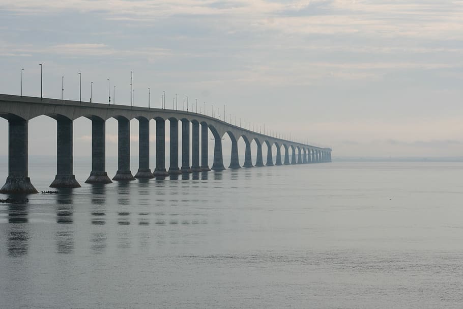 Bridge, Sea, River, Water, Cloud, side, travel, passage, waterfront HD wallpaper