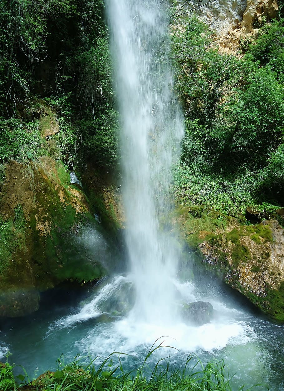 fall of the pissoire, drôme, france, gorges, omblèze, water, HD wallpaper