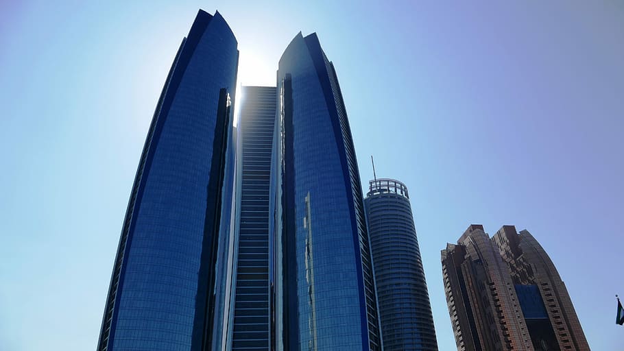 Abu Dhabi, Skyscraper, Building, architecture, modern, built Structure, HD wallpaper