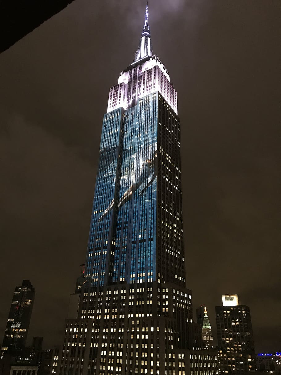 empire state building, night, lights, building exterior, built structure HD wallpaper