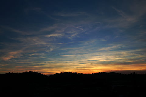 sunset, sky, cloud, horizin, yellow, dawn, view, light, orange HD wallpaper