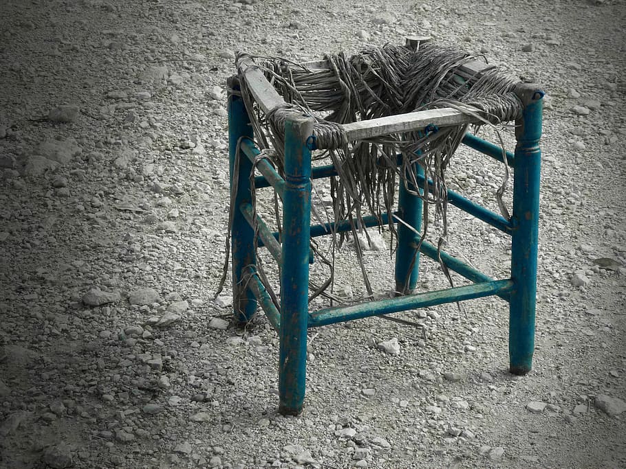 stool, tousled, old, metaphor, peeling paint, no people, day HD wallpaper