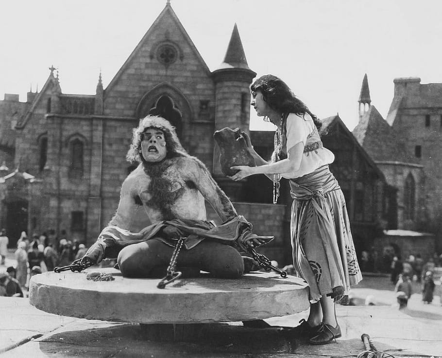 lon chaney, actor, patsy ruth miller, actress, vintage, movie HD wallpaper