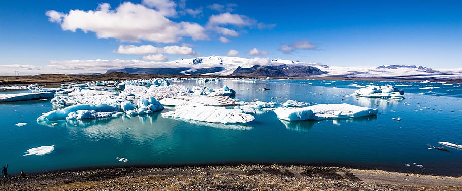 snow, winter, cold, sea, ocean, blue, water, nature, coast HD wallpaper