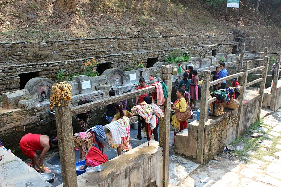 tindhara, water, source, area, temple, bandipur, nepal, washing HD wallpaper