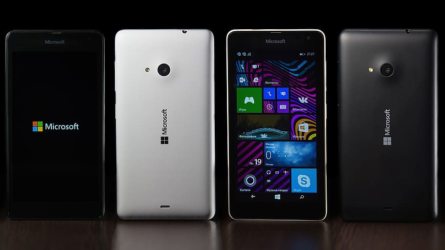 black and gray smartphones, lumia 525, review, technology, communication, HD wallpaper