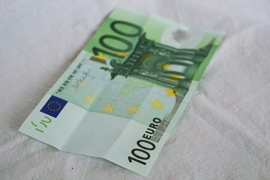 euro, 100, 100 euro, paper money, currency, dollar bill, banknote, HD wallpaper