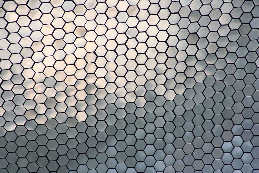 gray honeycomb, Hexagon, Texture, Metal, Mexico, Grating, metal sheet