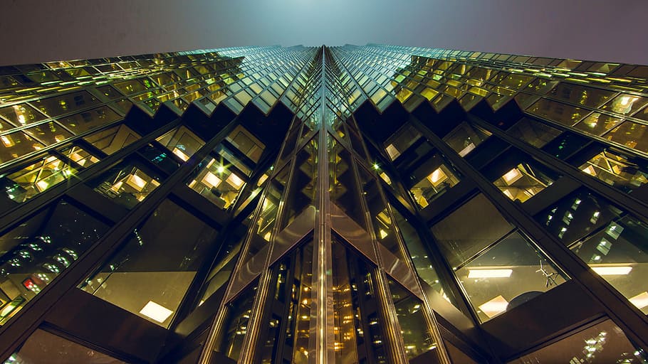 worm's-eye view photo of high-rise building, architecture, infrastructure HD wallpaper