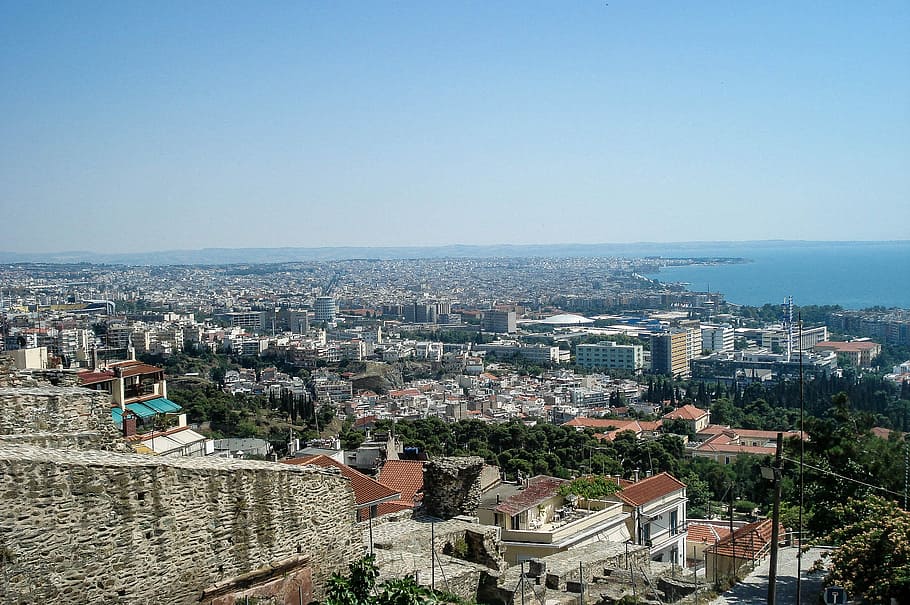 Cityscape view of Thessaloniki, architecture, photo, greece, metropolis, HD wallpaper