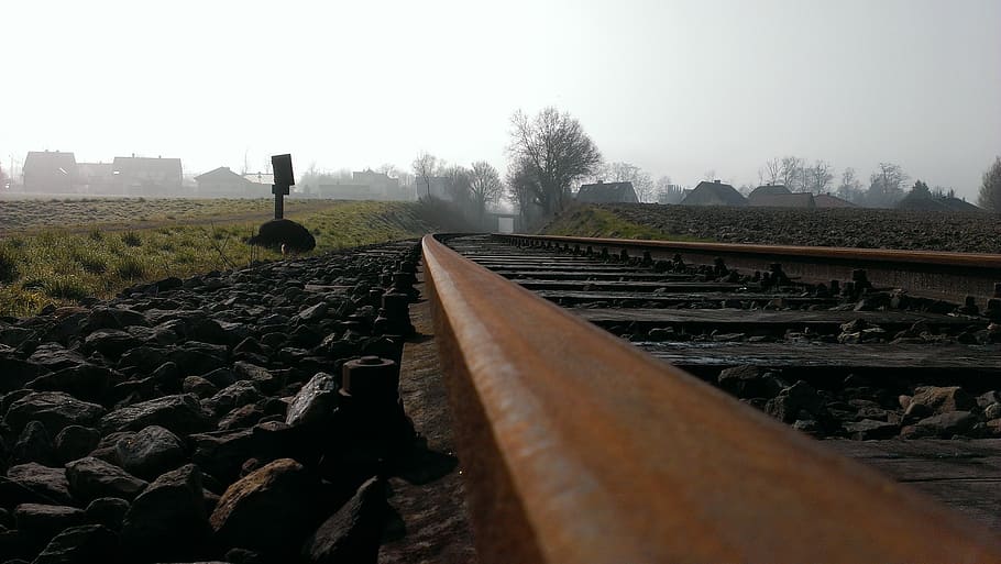 track, landscape, seemed, railroad Track, train, transportation HD wallpaper