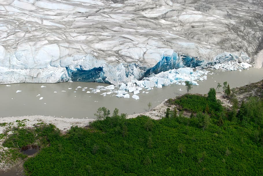 glacier, alaska, snow, cold, river, scenic, outdoor, nature HD wallpaper